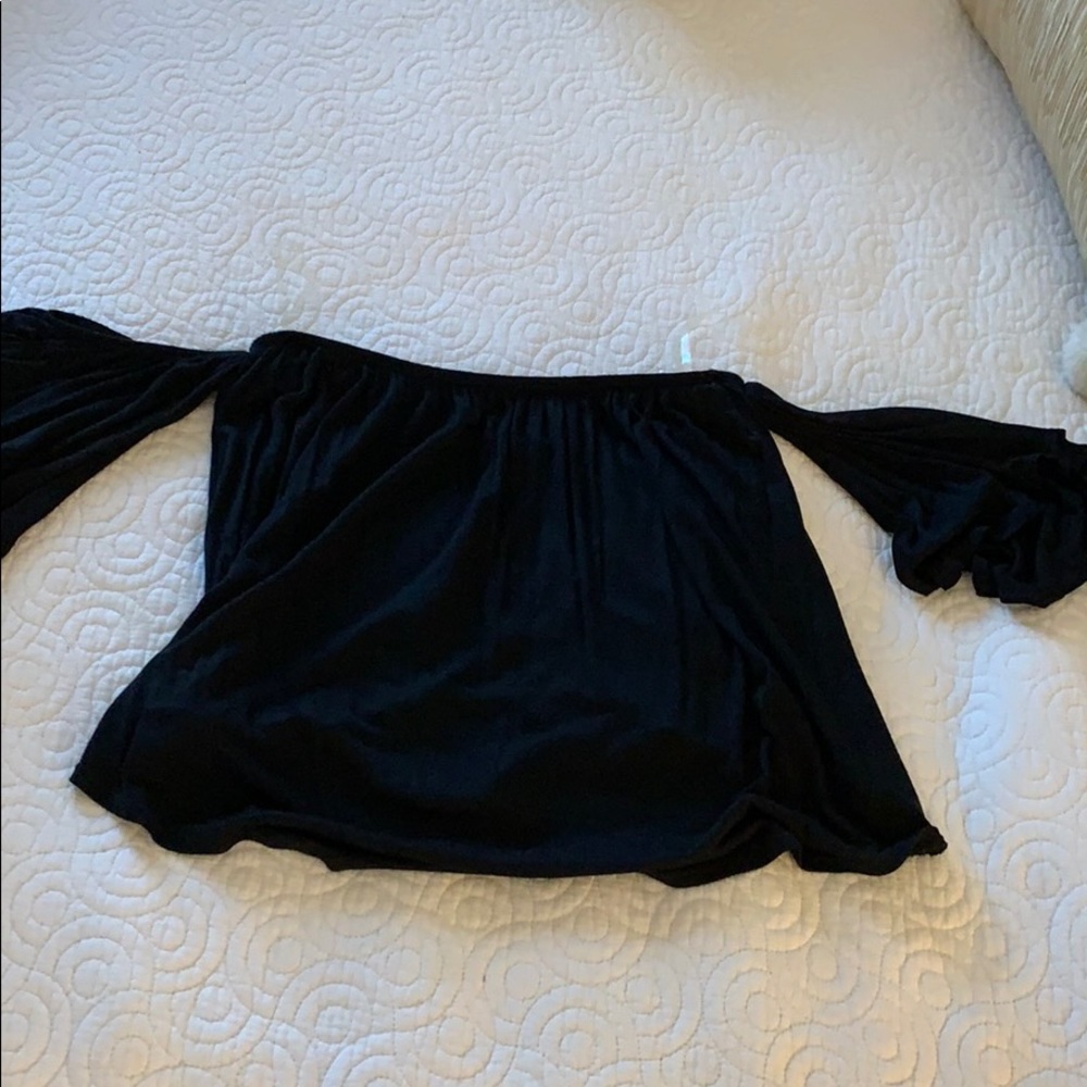 Off shoulder black flowy top